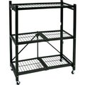 Origami Rack Origami R3-01W General Purpose Collapsible Shelf With Wheels, 3 Tier Steel R3-01W